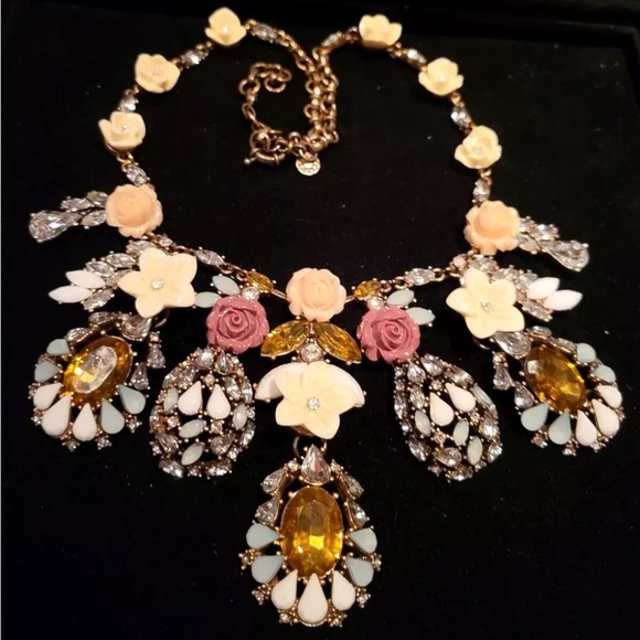 J CREW Camellia Rose Flower Choker - Picture 1 of 7